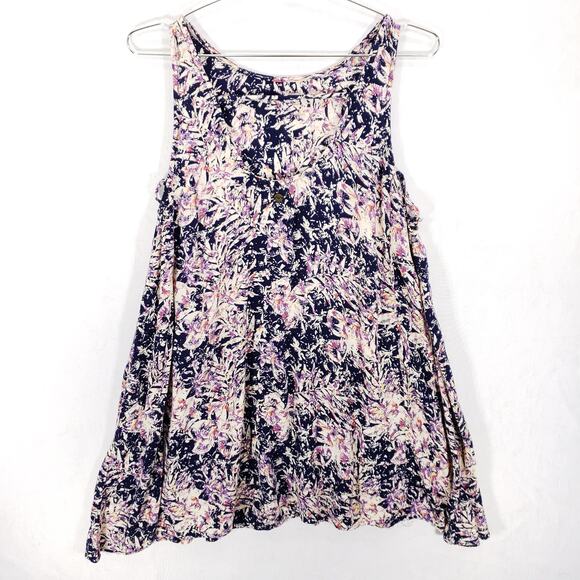 ROXY Tank Dress Womens Small Multicolor Floral Sleeveless Fit Flare Swing Mini - Picture 5 of 8